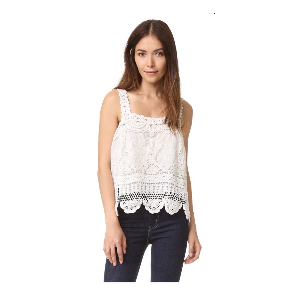 Love Sam Flower Crochet Tank